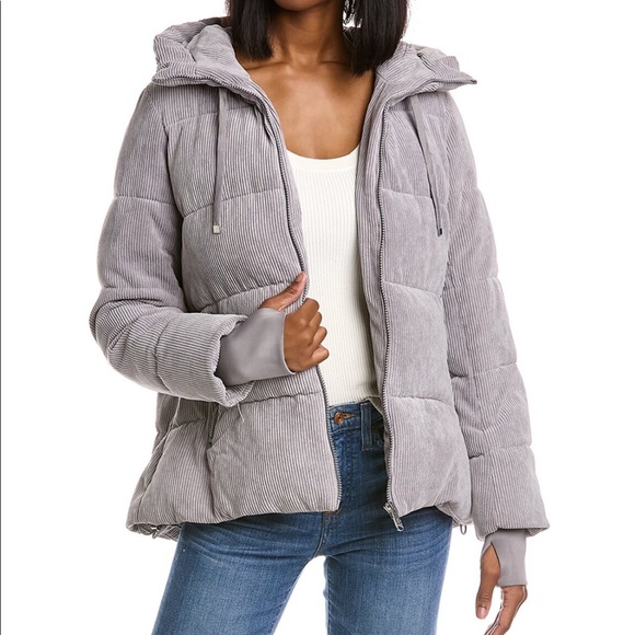 New Sam Edelman Funnel Neck Puffer Corduroy Cold Weather Coat - Picture 5 of 15